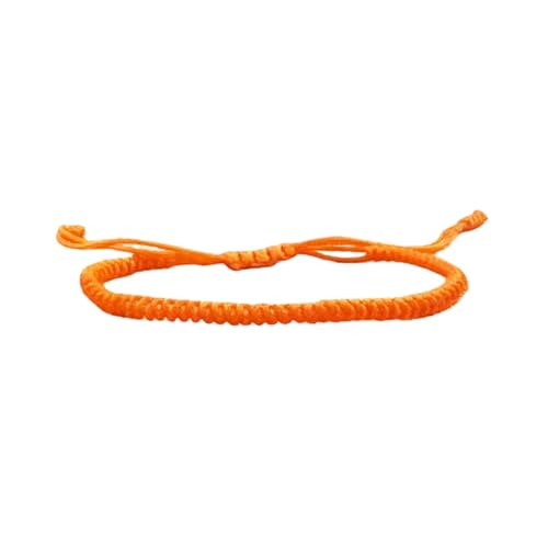 1/2Pcs Set Tibetan Rope Braided Rope String Adjustable Bracelet for Women Men Jewelry Handmade Bohemian Lucky Protection Bracelet Colorful - color: 2 orange