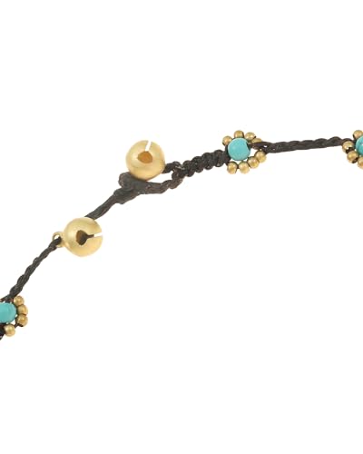 Made by Nami Colorful Bead Necklace for Women Adjustable & Waterproof Surfer Beaded Choker Necklace Handmade Boho Beach Choker for Summer Festival and Hippie Style - color: Turquoise Beads