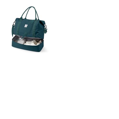 Spirit Travel Duffel Bag - 18x14x8 Inches Weekender Overnight Bag with Shoes Compartment, Trolley Sleeve, Carry On for Airplanes, Gym Tote - Dark Blue - color: H3-DarkBlue, size: Large