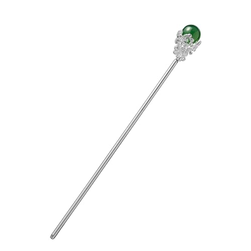 Silver-plated Metal Hair Pins for Girl 5.9" Chinese Hair Sticks For Long Hair Buns (E) - color: E