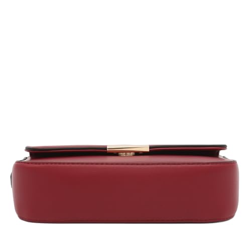 Mini Classic Rectangular Flap Purse Underarm Shoulder Bag - color: Wine