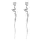 Lurrose Hair Clips Metal Hair Stick 2pcs Geometric Metal Hair Chopsticks Japan Miss Zinc Alloy Modeling Japanese Hair Sticks Womens Hair Sticks - color: Antique Silver
