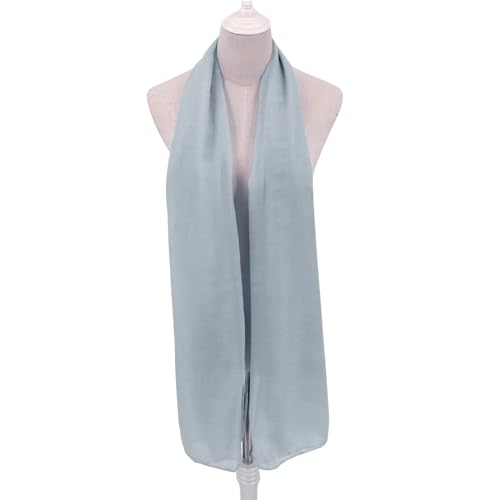 vimate Lightweight Scarf for Women Fashion Head Cover Hijab Cotton Voile Scarf Shawl Wrap for Spring Fall Winter Season - color: G3#.style 52-grey