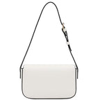 Mini Classic Rectangular Flap Purse Underarm Shoulder Bag - color: White
