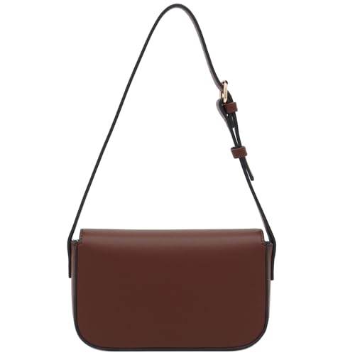 Mini Classic Rectangular Flap Purse Underarm Shoulder Bag - color: Coffee