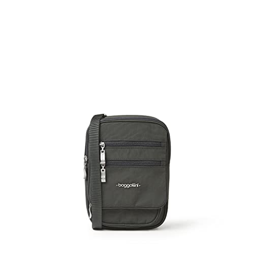 Baggallini Journey Crossbody Bags for Women 9x6 Small Lightweight Travel Handbag W/RFID - color: Charcoal