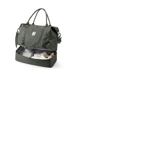 Spirit Travel Duffel - 18x14x8 Inches Weekender Overnight Bag with Shoes Compartment, Trolley Sleeve, Carry On for Airplanes, Sport Tote Gym Bag - Green - color: H1-Green, size: Large