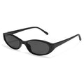 GUVIVI Retro Oval Sunglasses for Women 2026 90s Small Chic Cat Eye Sun Glasses Sunnies Lightweight Shades - color: Black Frame - Black Lens