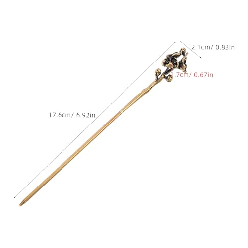 Chinese Flower Hair Stick - Bun Holder Chopstick for Women - Ancient Apricot Blossoms Hairpin - Retro Hanfu Dress Up Hair Accessory