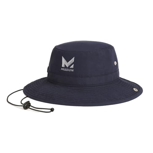 MISSION Cooling Bucket Hat - Unisex Wide-Brim Hat for Men & Women - Lightweight, Foldable & Durable - Cools Up to 2 Hours - color: Navy