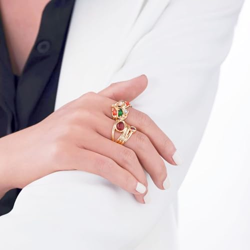 18K Gold Pearl Rings for Women Dainty Natural Freshwater Pearl Ring Gold Statement Rings Minimalist Vintage Adjustable Rings Golden Peal Engagement Ring Party Ring Pearl Jewelry for Mom Wife Lovers - color: 05-8