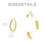 14K Gold Texture Earrings, 37/42mm Gold Hoop Earrings Classic Round Hoop Earring for Women Gold Jewelry Gift for Women - style: Texture Earrings-39mm