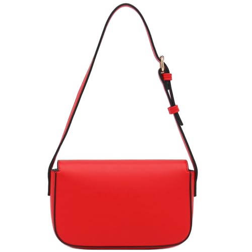 Mini Classic Rectangular Flap Purse Underarm Shoulder Bag - color: Red