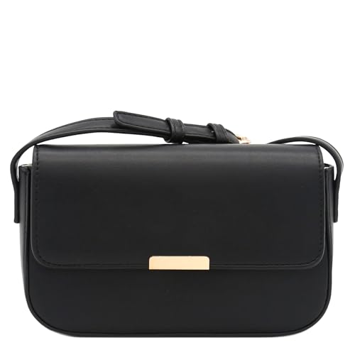 Mini Classic Rectangular Flap Purse Underarm Shoulder Bag - color: Black