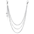 Layered Pants Chain keychain for Women Men Punk Wallet Chains Hiphop Jeans Keychain Halloween Jewelry - style: G-three layered chain with star