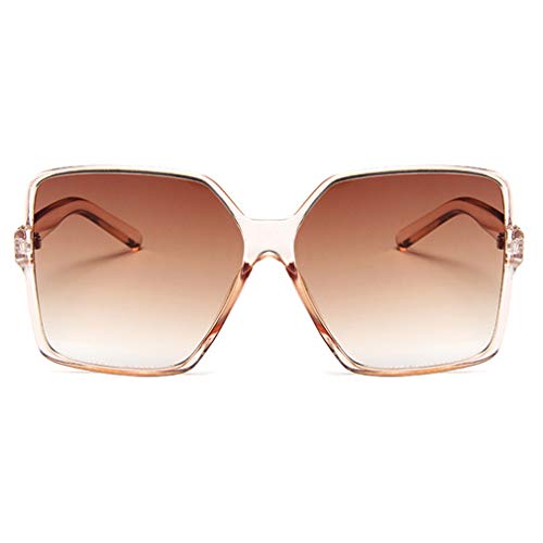 Dollger Oversized Square Sunglasses for Women Big Large Wide Fashion Shades for Men UV Protection Unisex - color: C: Brown Frame Brown Lens