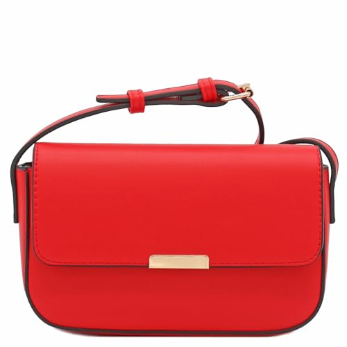 Mini Classic Rectangular Flap Purse Underarm Shoulder Bag - color: Red