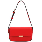 Mini Classic Rectangular Flap Purse Underarm Shoulder Bag - color: Red