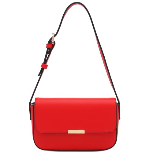 Mini Classic Rectangular Flap Purse Underarm Shoulder Bag - color: Red