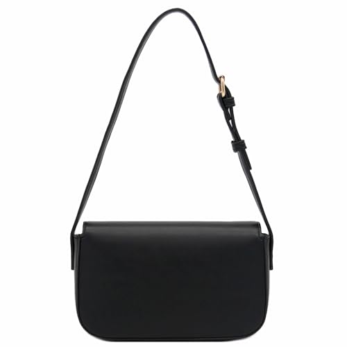 Mini Classic Rectangular Flap Purse Underarm Shoulder Bag - color: Black