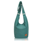 Coton Pose Women Hippie Crossbody Bag - Top Zip Large Capacity Canvas Sling Bag - Jacquard Cloth Handmade - color: Light Green