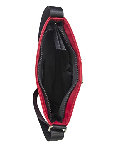Nautica Diver Nylon Small Women's Crossbody Bag Purse with Adjustable Shoulder Strap - color: Red