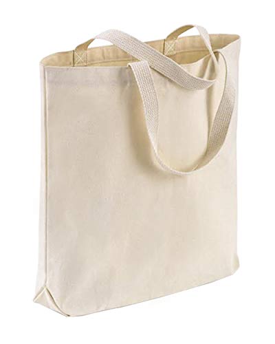 TBF Wholesale Canvas Tote Bags 15x16x3 with Bottom Gusset | Blank Totes for Printing, Painting & Embroidery - color: Natural