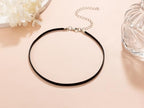 Black Leather Choker Necklace Thin Black Choker Necklaces for Woman Halloween