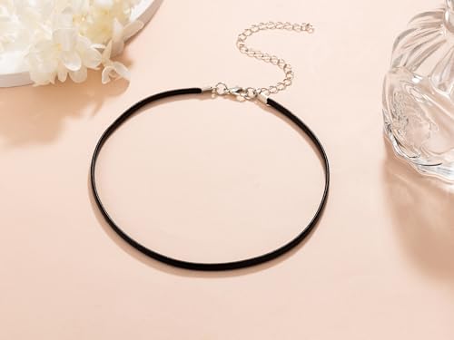 Black Leather Choker Necklace Thin Black Choker Necklaces for Woman Halloween