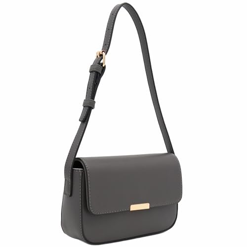 Mini Classic Rectangular Flap Purse Underarm Shoulder Bag - color: Dark Grey