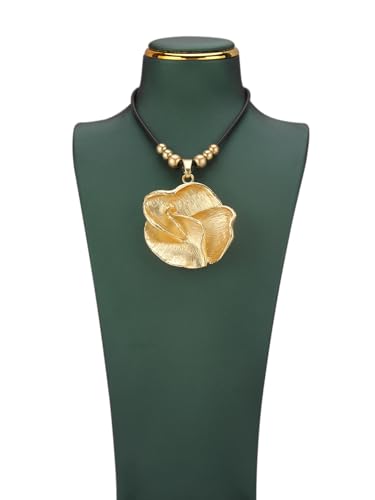 JAOYU Bohemian Necklaces for Women Leather Necklace Wood Pendant Choker Long Brown Necklace Chunky Circle Boho Hippie Jewelry - style: Bohemian Chokers