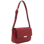 Mini Classic Rectangular Flap Purse Underarm Shoulder Bag - color: Wine