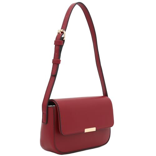 Mini Classic Rectangular Flap Purse Underarm Shoulder Bag - color: Wine