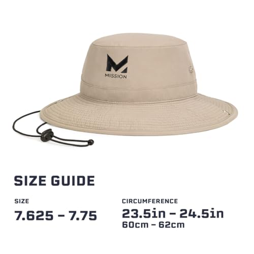 MISSION Cooling Bucket Hat - Unisex Wide-Brim Hat for Men & Women - Lightweight, Foldable & Durable - Cools Up to 2 Hours - color: Khaki