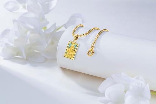 Hecate Tarot Card Necklace Triple Moon Hekate Goddess of Witches Pendant for Women Men 925 Sterling Silver 18k Gold Plated Hecate Ancient Greek Mythology Witchcraft Magic Amulet Jewelry Gift - style: Hecate Tarot Card Necklace-A