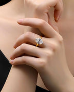 1.5CT/3.5CT/5.5CT Elongated Oval Cut Engagement Rings for Women,Simulated Diamond Promise Ring,925 Sterling Silver 18K Yellow Gold Plated Ring - color: Yellow Gold(5.5CT), size: 9