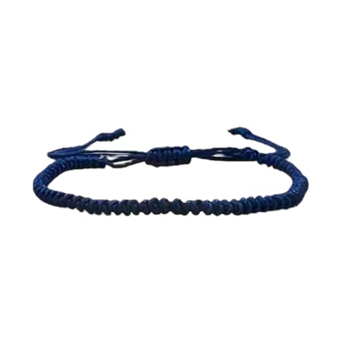 1/2Pcs Set Tibetan Rope Braided Rope String Adjustable Bracelet for Women Men Jewelry Handmade Bohemian Lucky Protection Bracelet Colorful - color: 2 blue