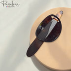 Parcelona French Classic Brown Shell Bun Holder Cover Hair Slider Pin Thru Hair Barrette Clip with Stick