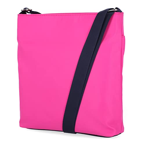 Nautica Diver Nylon Small Women's Crossbody Bag Purse with Adjustable Shoulder Strap - color: Hot Pink