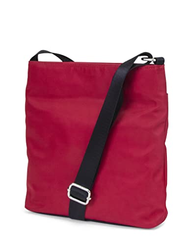 Nautica Diver Nylon Small Women's Crossbody Bag Purse with Adjustable Shoulder Strap - color: Red