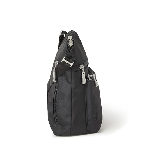 Baggallini Pocket Crossbody Bags for Women 8x8 Small Lightweight Durable Water-resistant Travel Purse W/Rfid - color: Black Zebra