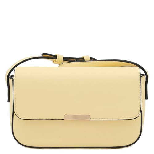 Mini Classic Rectangular Flap Purse Underarm Shoulder Bag - color: Pastel Yellow
