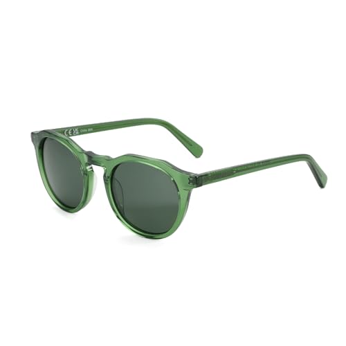 ZENOTTIC Vintage Round Polarized Sunglasses for Men Women UV400 Protection - color: C11 Crystal Green Frame Green Lens