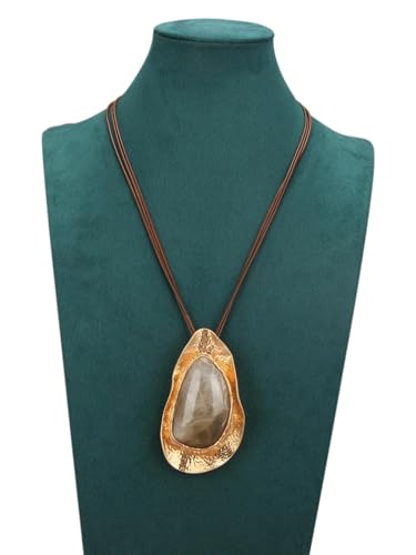 Boho Necklaces for Women Cord Necklace with Pendant Long Silver Necklace Vintage Sweater Necklace Hippie Jewelry for Women Girls Gifts - style: Big Pendant Necklace