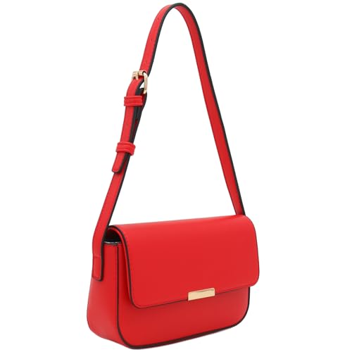 Mini Classic Rectangular Flap Purse Underarm Shoulder Bag - color: Red