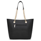Montana West Tote Bag for Women Chain Top-handle Handbags - color: Black