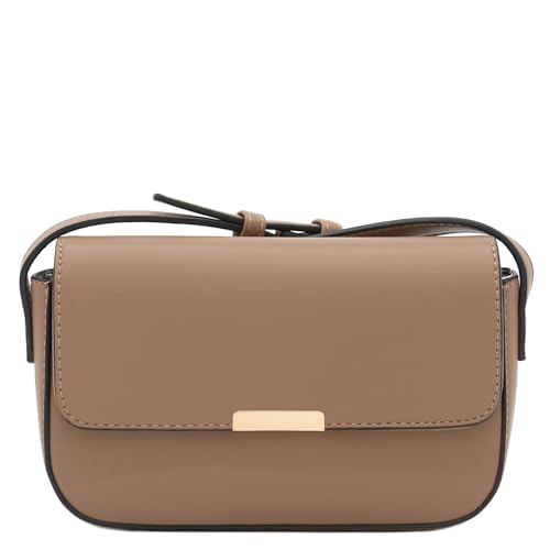 Mini Classic Rectangular Flap Purse Underarm Shoulder Bag - color: Stone