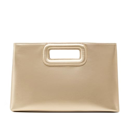 Top Handle Clutch Handbags for Women, Evening Handbag Shoulder Crossbody Purse with Gold Chain - color: Golden