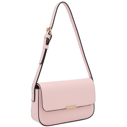 Mini Classic Rectangular Flap Purse Underarm Shoulder Bag - color: Pastel Pink