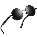 Joopin Retro Small Round Sunglasses Hippie Circle Sun Glasses Polarized UV400 Protection Metal Shades for Men Women - color: A20-polarized Hippie Black